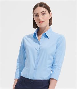 SOLS Ladies Effect 3/4 Sleeve Fitted Shirt
